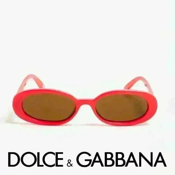 NWT Dolce & Gabbana Oval Sunglasses in Red - Picture 1 of 16